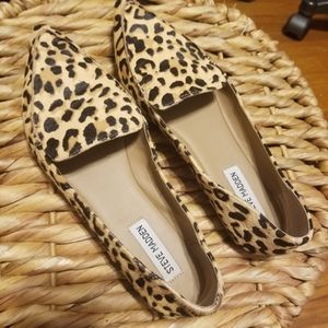 Steve madden feather leopard loafers